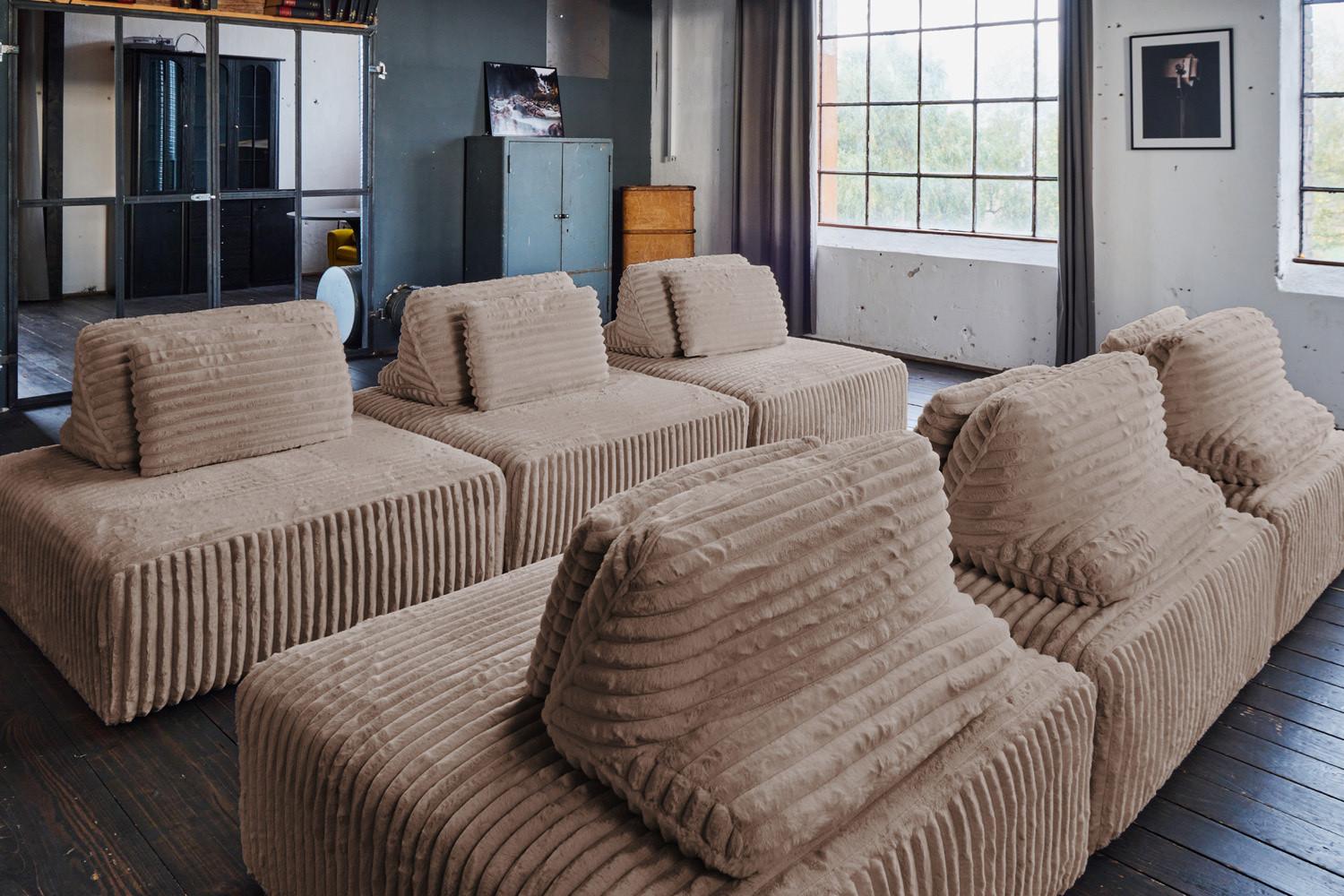 wohnli-moebel-suche-800000702528-1 MODULSOFA WIOLO SOFT 6 MODULE 6 KISSEN Taupe Cord Textil KAWOLA Möbel > Sofas & Couches > Sofas Taupe