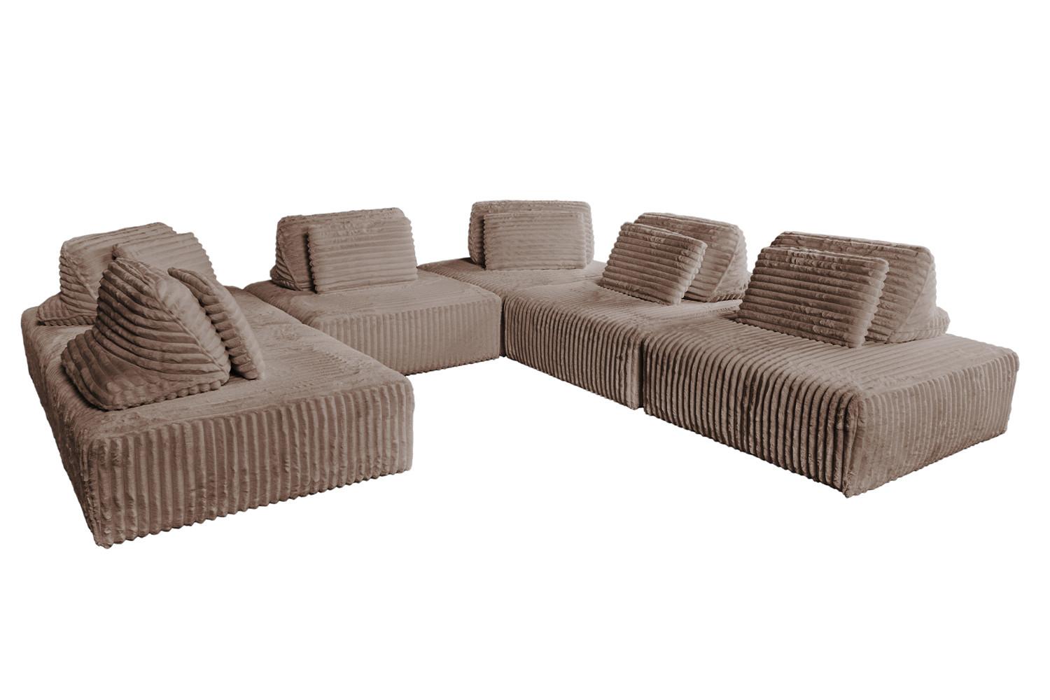 wohnli-moebel-suche-800000702528 Wohnli Möbelsuche - MODULSOFA WIOLO SOFT 6 MODULE 6 KISSEN Taupe Cord