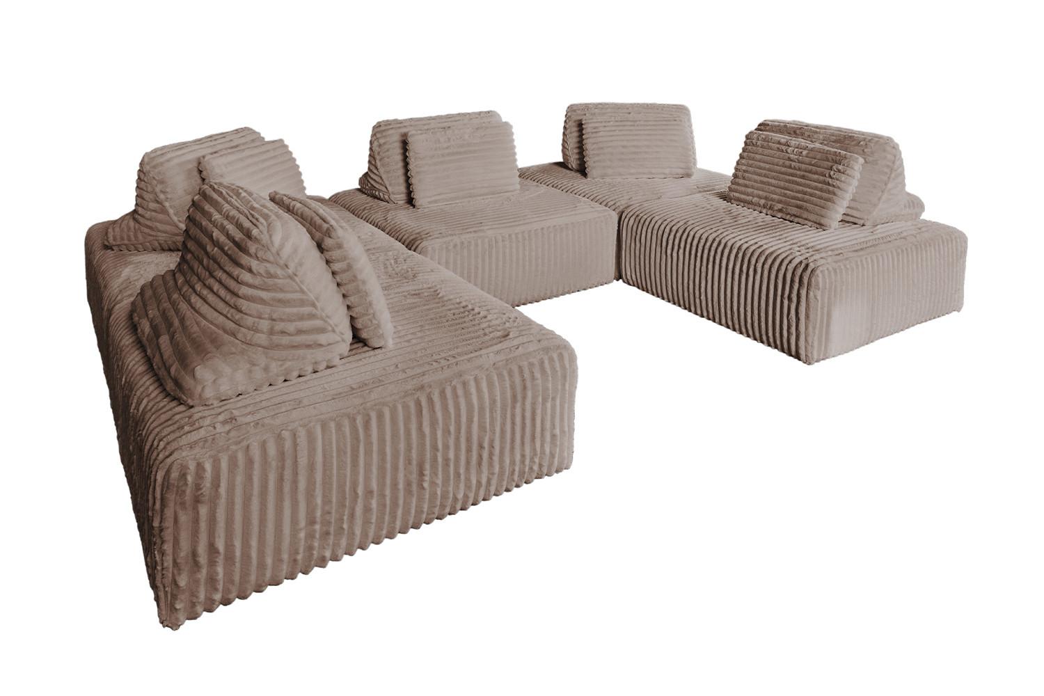 wohnli-moebel-suche-800000702557 Wohnli Möbelsuche - MODULSOFA WIOLO SOFT 5 MODULE 5 KISSEN Taupe Cord