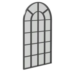 WANDSPIEGEL Garderobenspiegel 110 x 65cm Flurspiegel mit Metallrahmen Glas, Metall HOMCOM Spiegel > Wandspiegel Schwarz