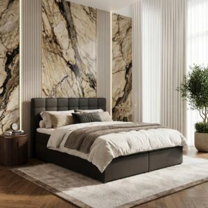 wohnli-moebel-suche-800000710099-1 POLSTERBETT Topiq 144/203/103 schwarz Textil Beautysofa Möbel > Betten > Polsterbetten Anthrazit