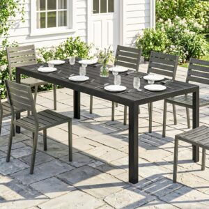 wohnli-moebel-suche-800000710225-1 TISCH Alu WPC Esstisch Gartentisch Gartenmöbel Balkon Schwarz Metall Outsunny Garten & Outdoor > Gartenmöbel > Gartentische Schwarz