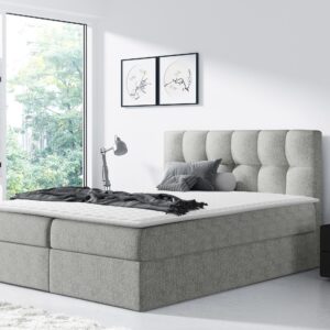 wohnli-moebel-suche-800000713272-1 BOXBETT Rico - H3 Textil MIRJAN24 Möbel > Betten > Boxspringbetten Grau