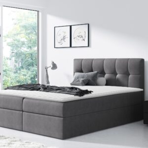 wohnli-moebel-suche-800000713284-1 BOXBETT Rico - H3 Textil MIRJAN24 Möbel > Betten > Boxspringbetten Grau