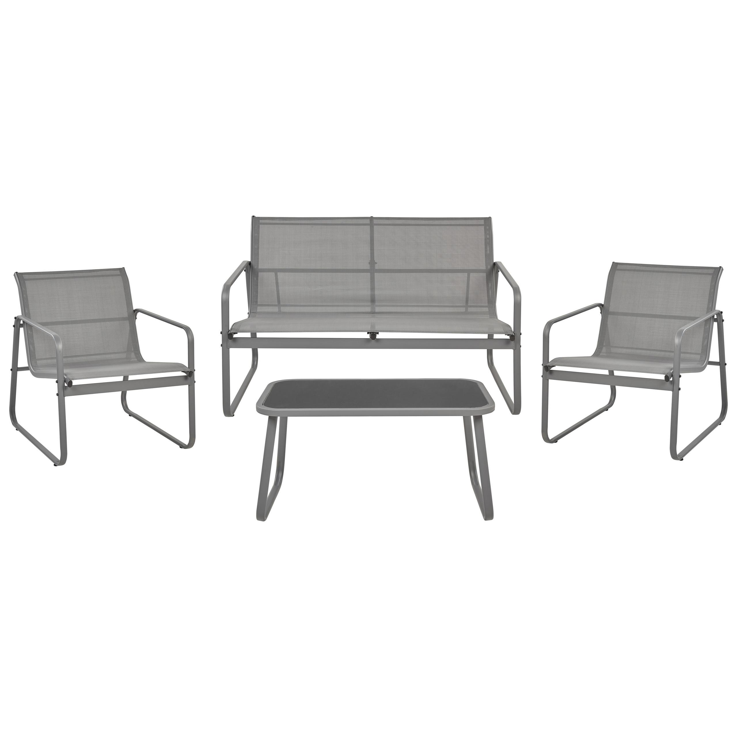 Wohnli Möbelsuche - LOUNGE SET 4-Sitzer Metal grau Barrea