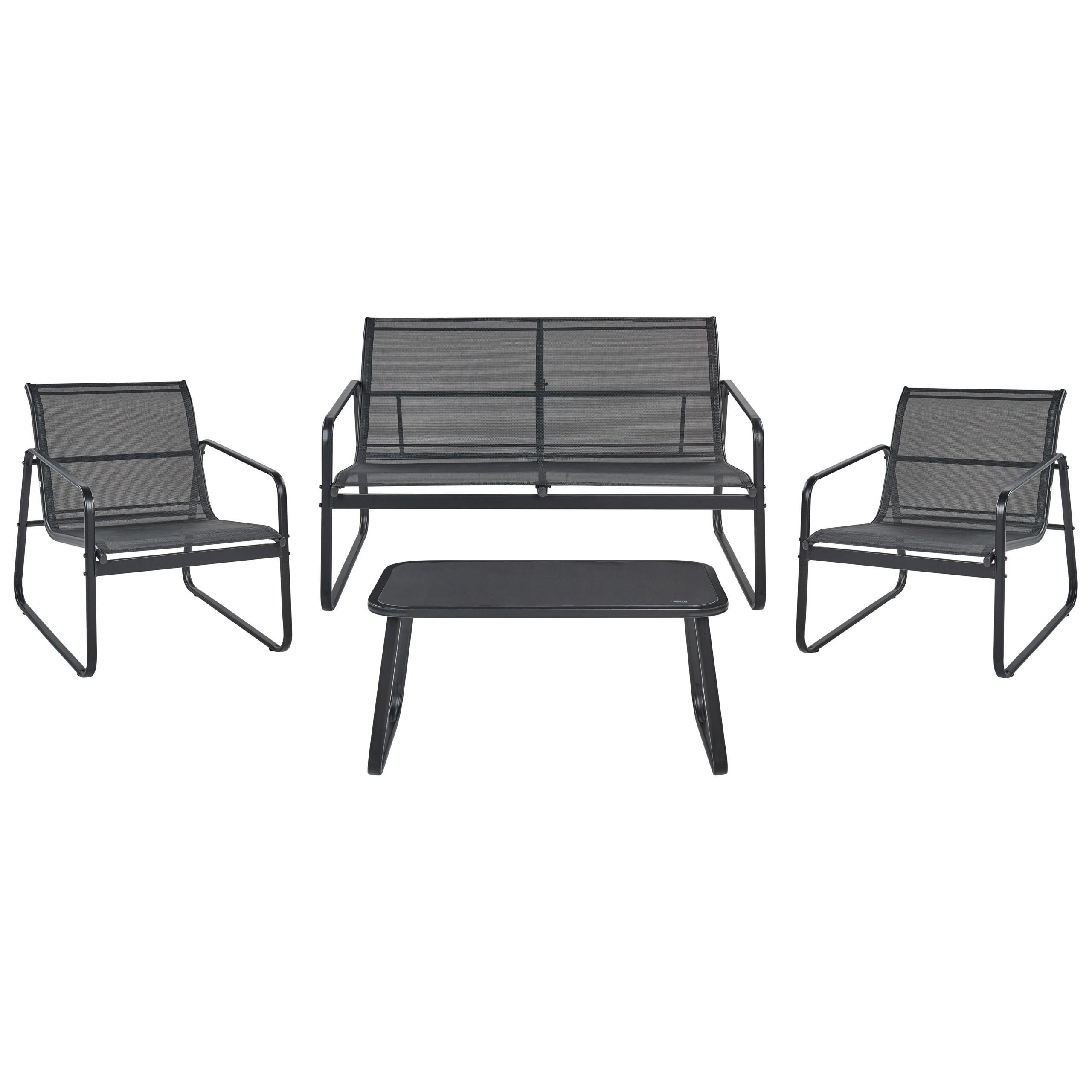 wohnli-moebel-suche-800000713347 Wohnli Möbelsuche - LOUNGE SET 4-Sitzer Metal Schwarz Barrea