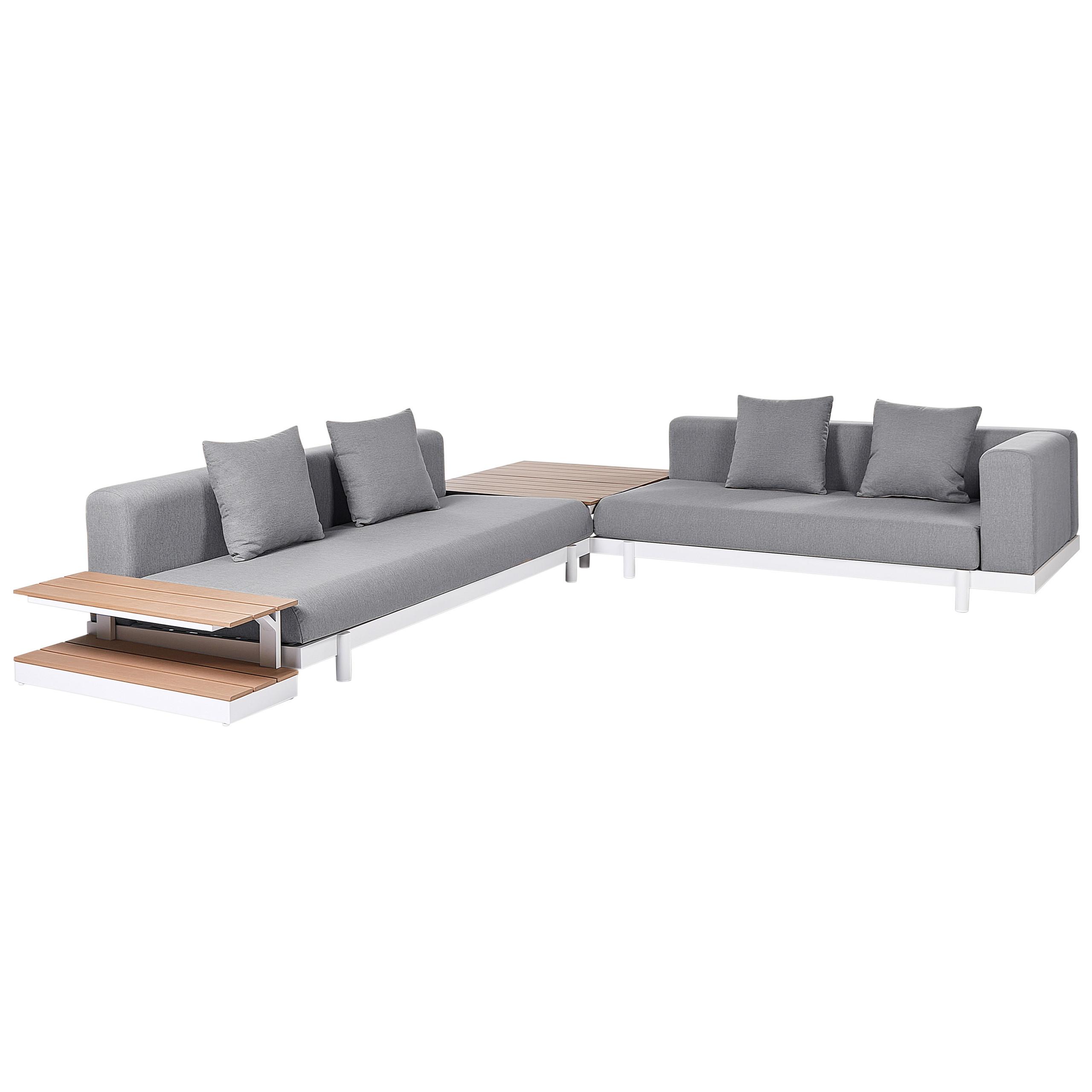 wohnli-moebel-suche-800000713348 Wohnli Möbelsuche - LOUNGE SET 5-Sitzer Aluminium weiß Auflagen grau Missanello