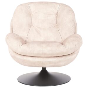 wohnli-moebel-suche-800000713356-1 SESSEL Samtstoff Helles Beige Nolvik Textil Beliani Möbel > Sessel > Polstersessel Beige