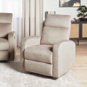 wohnli-moebel-suche-800000715641-1 SESSEL Samtstoff taupe manuell verstellbar Verdal Textil Beliani Möbel > Sessel > Relaxsessel Beige