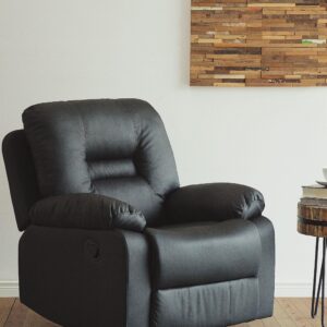 wohnli-moebel-suche-800000715646-1 SESSEL Kunstleder schwarz verstellbar Bergen Kunststoff Beliani Möbel > Sessel > Relaxsessel Schwarz