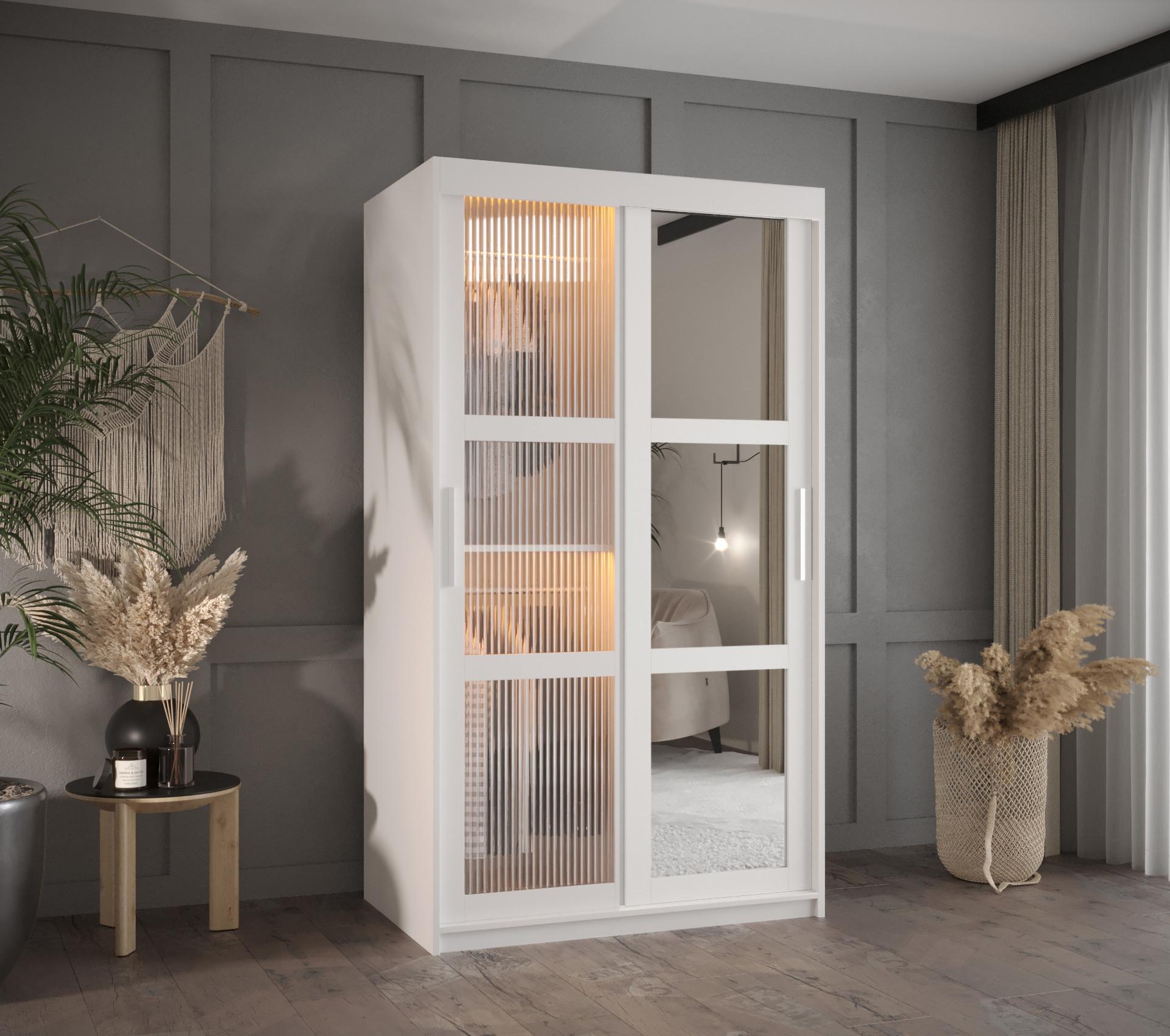 wohnli-moebel-suche-800000717543-1 SCHWEBETÜRENSCHRANK 200/100/62 2-türig Holz Abiks Möbel Möbel > Schränke > Kleiderschränke > Schwebetürenschränke Weiß