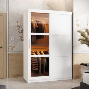wohnli-moebel-suche-800000717547-1 SCHWEBETÜRENSCHRANK 200/120/62 2-türig Holz Abiks Möbel Möbel > Schränke > Kleiderschränke > Schwebetürenschränke Weiß