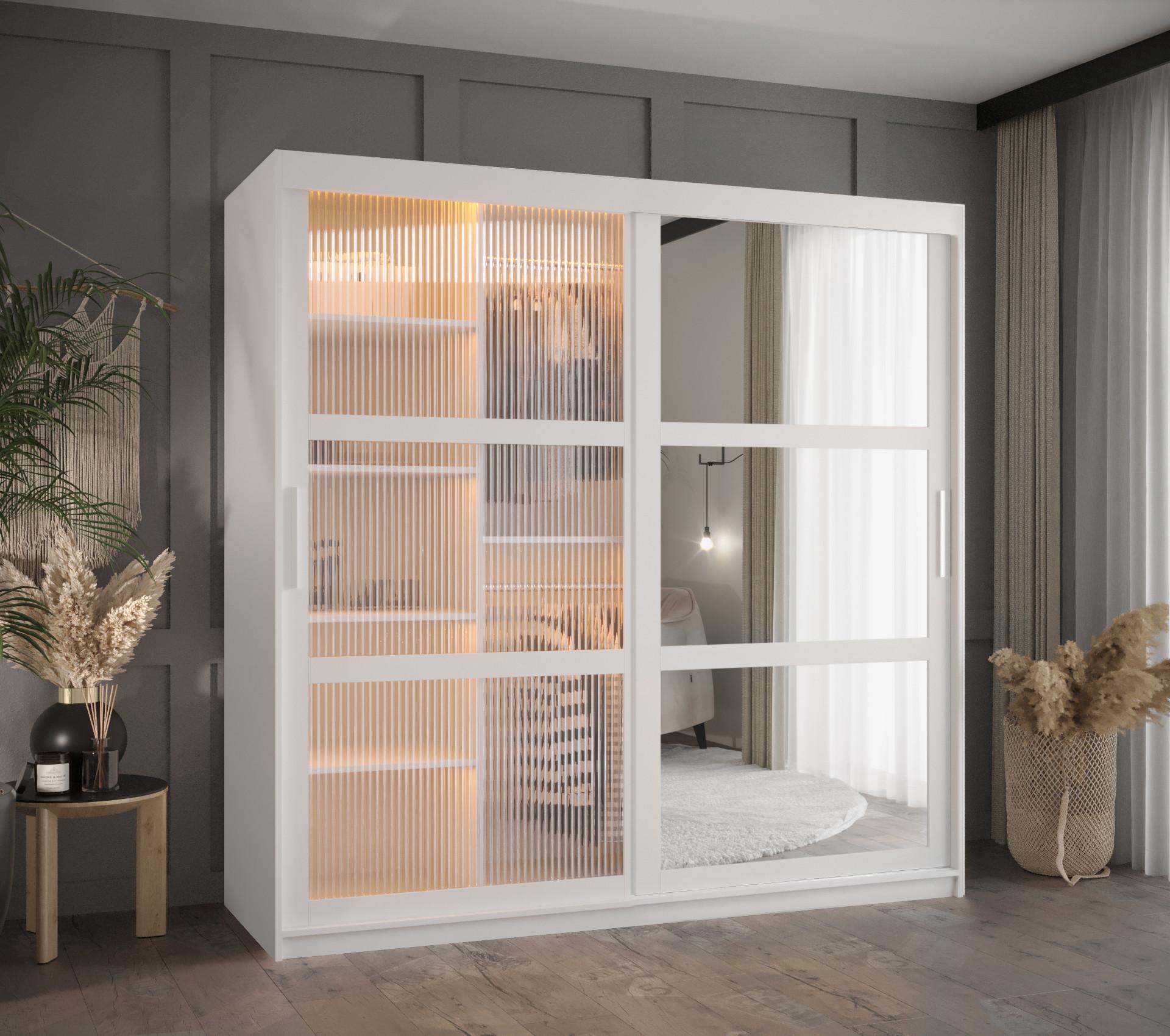 wohnli-moebel-suche-800000717594-1 SCHWEBETÜRENSCHRANK 200/180/62 2-türig Holz Abiks Möbel Möbel > Schränke > Kleiderschränke > Schwebetürenschränke Weiß