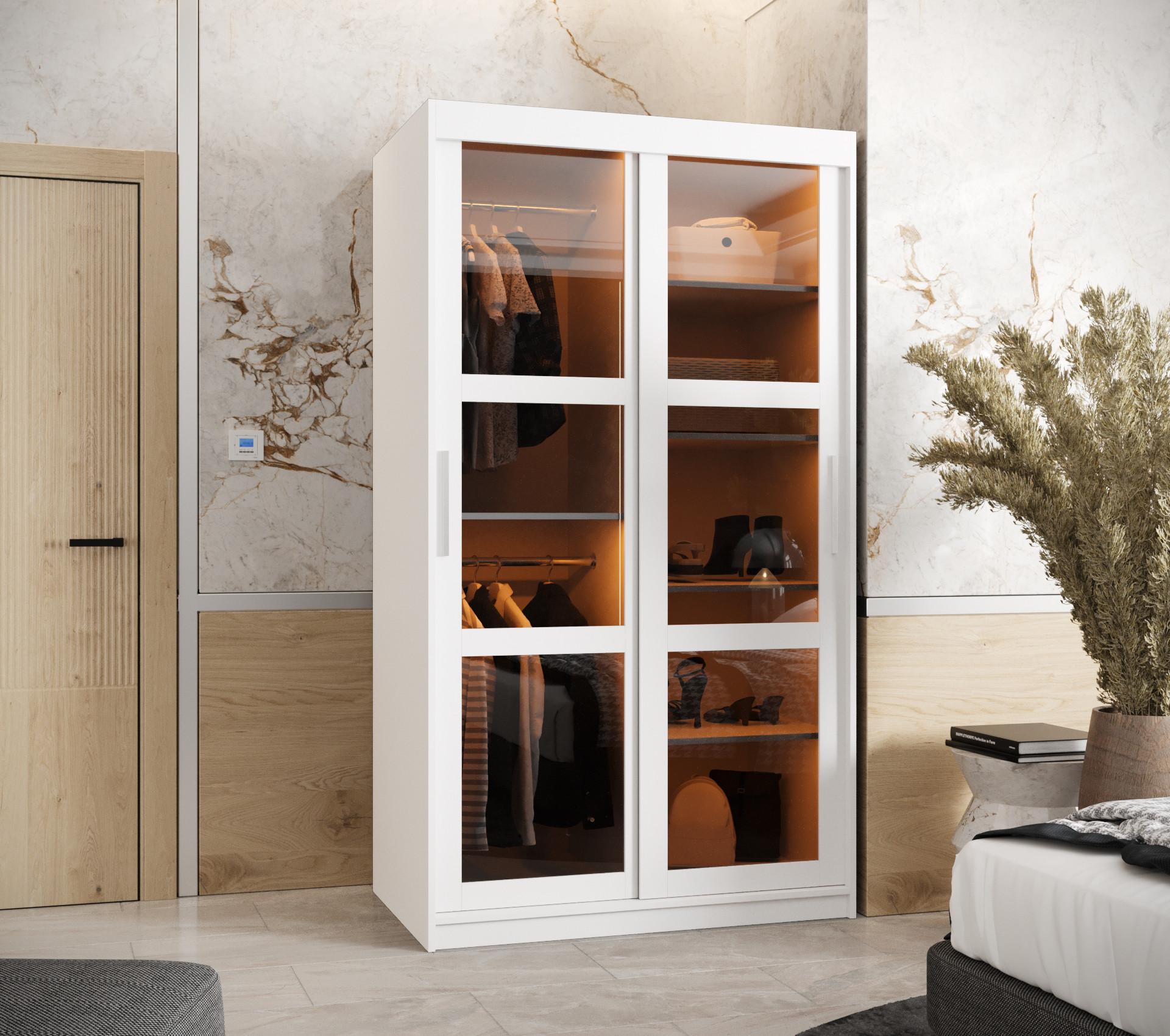 wohnli-moebel-suche-800000717635-1 SCHWEBETÜRENSCHRANK 200/100/62 2-türig Holz Abiks Möbel Möbel > Schränke > Kleiderschränke > Schwebetürenschränke Weiß