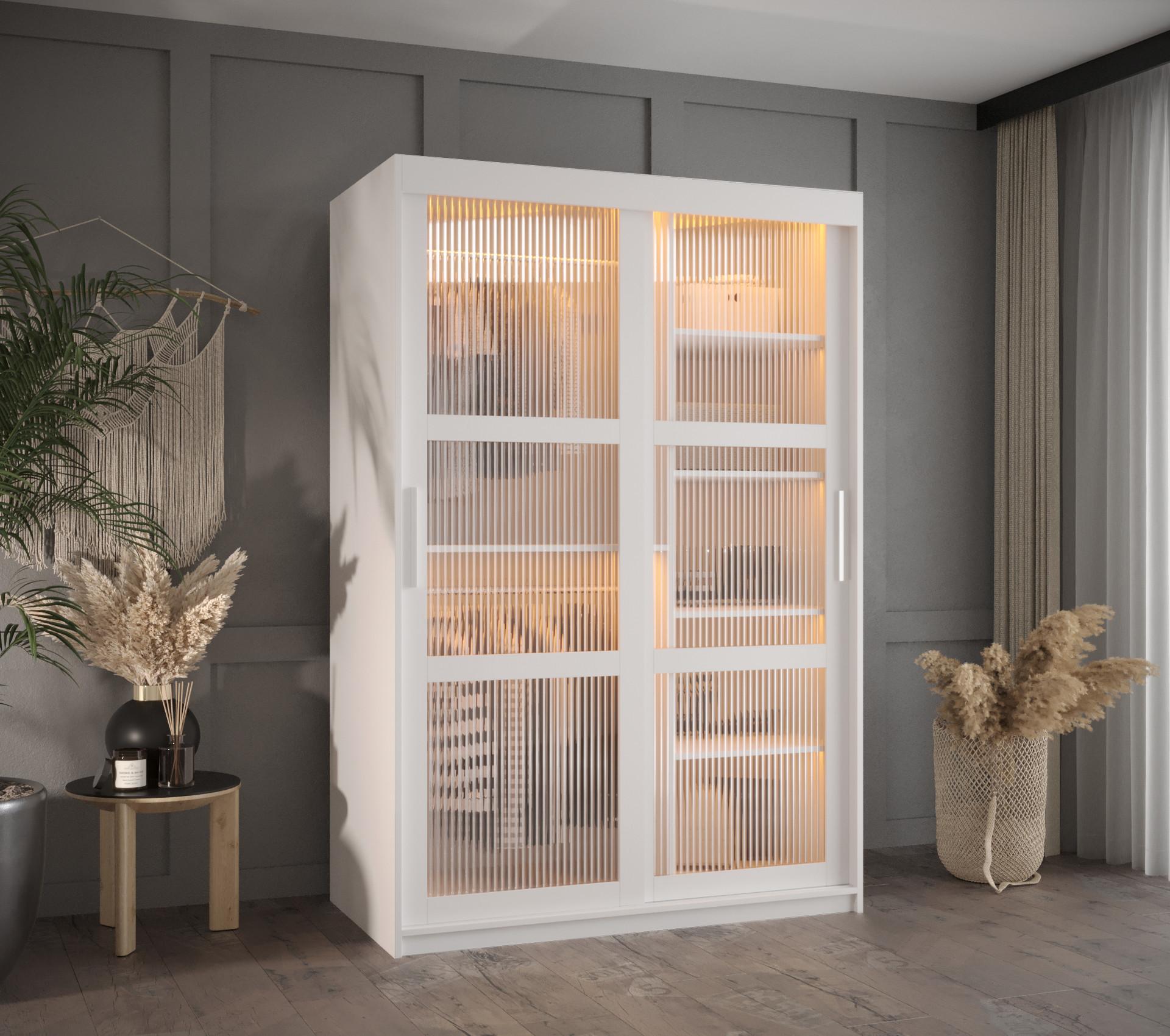 wohnli-moebel-suche-800000717639-1 SCHWEBETÜRENSCHRANK 200/120/62 2-türig Holz Abiks Möbel Möbel > Schränke > Kleiderschränke > Schwebetürenschränke Weiß