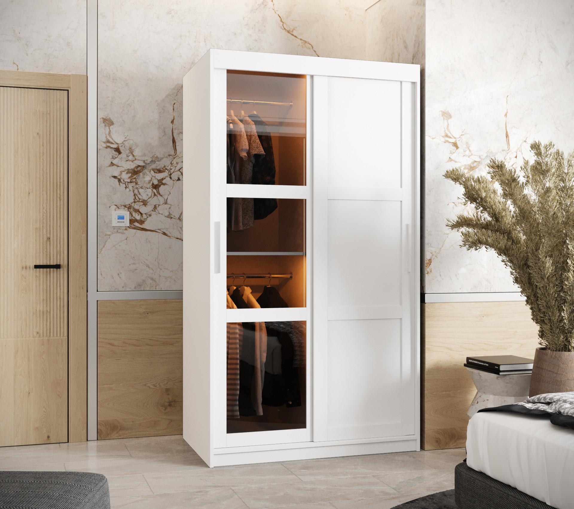 wohnli-moebel-suche-800000717644-1 SCHWEBETÜRENSCHRANK 200/100/62 2-türig Holz Abiks Möbel Möbel > Schränke > Kleiderschränke > Schwebetürenschränke Weiß