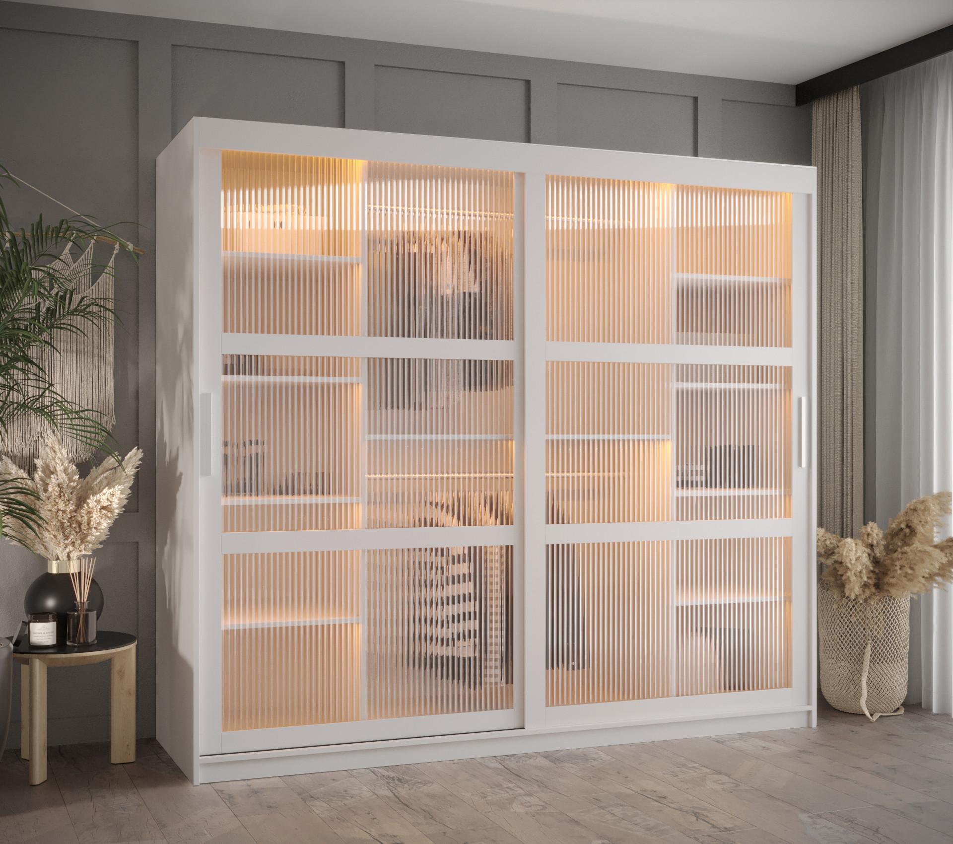 wohnli-moebel-suche-800000717652-1 SCHWEBETÜRENSCHRANK 200/200/62 2-türig Holz Abiks Möbel Möbel > Schränke > Kleiderschränke > Schwebetürenschränke Weiß