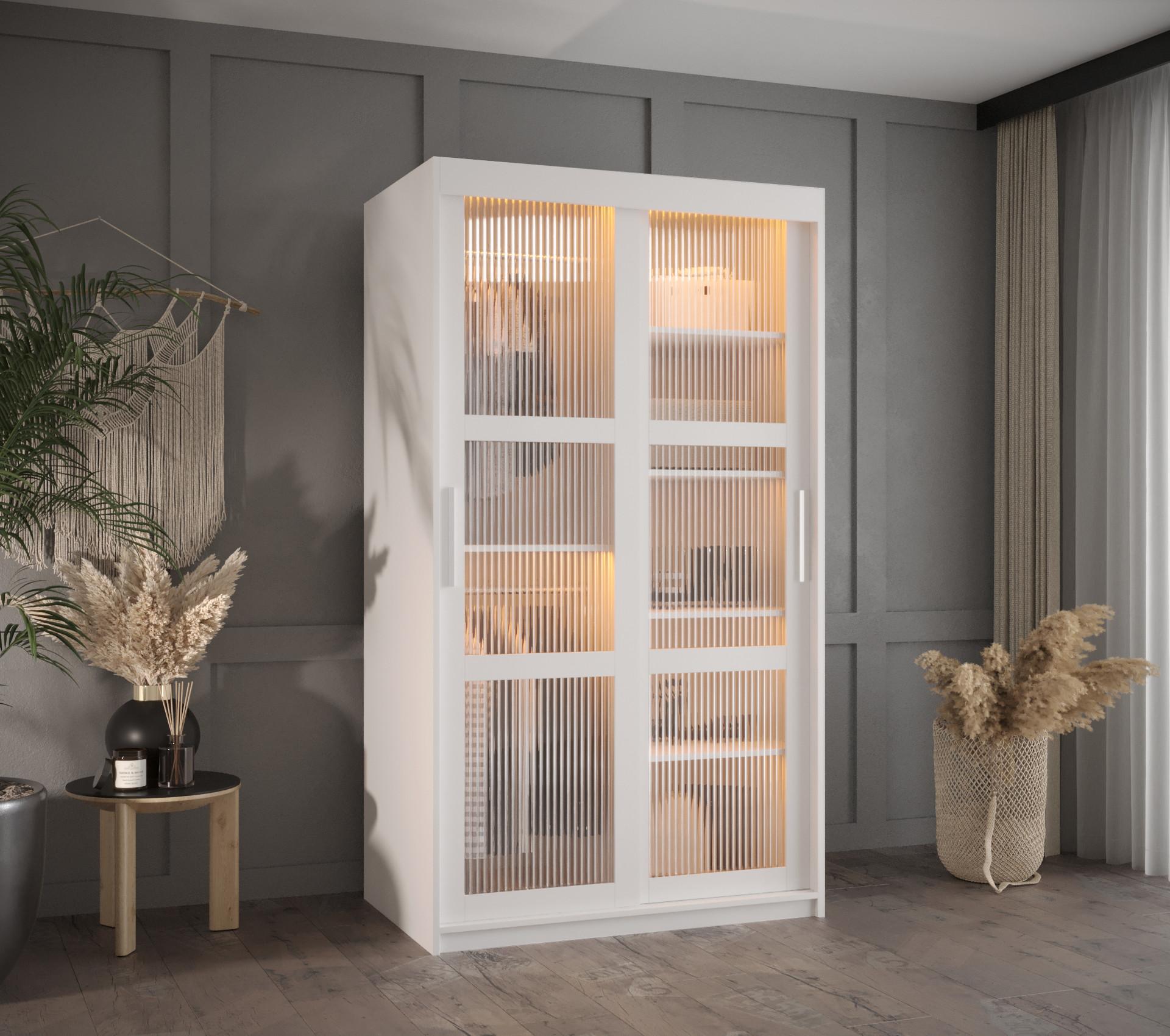 SCHWEBETÜRENSCHRANK 200/100/62 2-türig Holz Abiks Möbel Möbel > Schränke > Kleiderschränke > Schwebetürenschränke Weiß