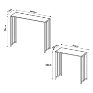 BEISTELLTISCH-SET 2 TLG. Ørsta Metall, Holzwerkstoff [en.casa] Möbel > Kommoden & Schubladenschränke > Konsolentische Schwarz
