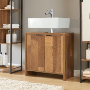 WASCHBECKENUNTERSCHRANK Namsskogan Holzwerkstoff [en.casa] Möbel > Schränke > Badezimmerschränke > Waschbeckenunterschränke Braun