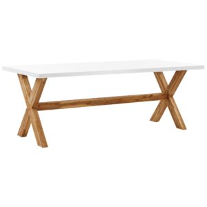 wohnli-moebel-suche-800000717741 Wohnli Möbelsuche - GARTENTISCH Faserzement weiß/heller Holzfarbton 200/100 cm Olbia