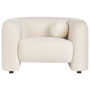 wohnli-moebel-suche-800000717921-1 SESSEL Samtstoff Cremeweiß Leiren Textil Beliani Möbel > Sessel > Polstersessel Weiß