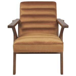 wohnli-moebel-suche-800000717924-1 SESSEL Samtstoff Braun Kisa Textil Beliani Möbel > Sessel > Polstersessel Braun