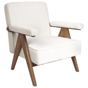 wohnli-moebel-suche-800000717937-1 SESSEL Bouclé Cremeweiß Evje Textil Beliani Möbel > Sessel > Polstersessel Weiß