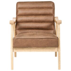 wohnli-moebel-suche-800000717945-1 SESSEL Braun Leknes Kunststoff Beliani Möbel > Sessel > Polstersessel Braun