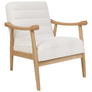 wohnli-moebel-suche-800000717947-1 SESSEL Bouclé Cremeweiß Leknes Textil Beliani Möbel > Sessel > Polstersessel Weiß