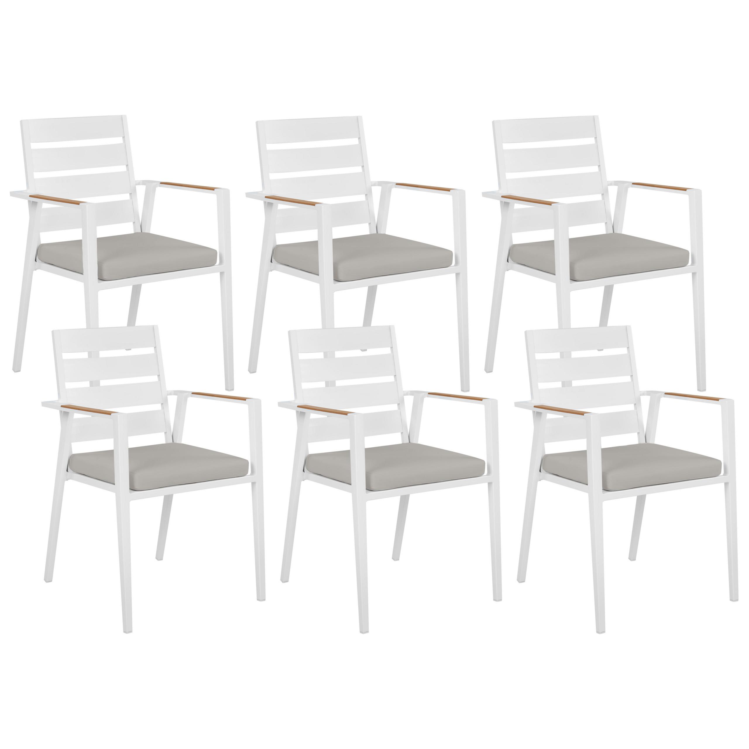wohnli-moebel-suche-800000718157 Wohnli Möbelsuche - GARTENSTUHL 6er-Set Metall Grau Taviano