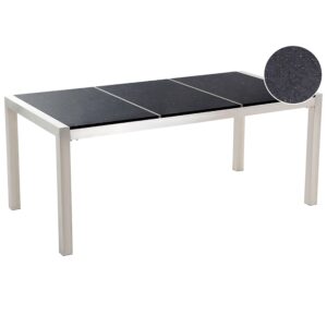 wohnli-moebel-suche-800000718161 Wohnli Möbelsuche - GARTENTISCH Edelstahl/Naturstein schwarz poliert 180/90 cm Grosseto