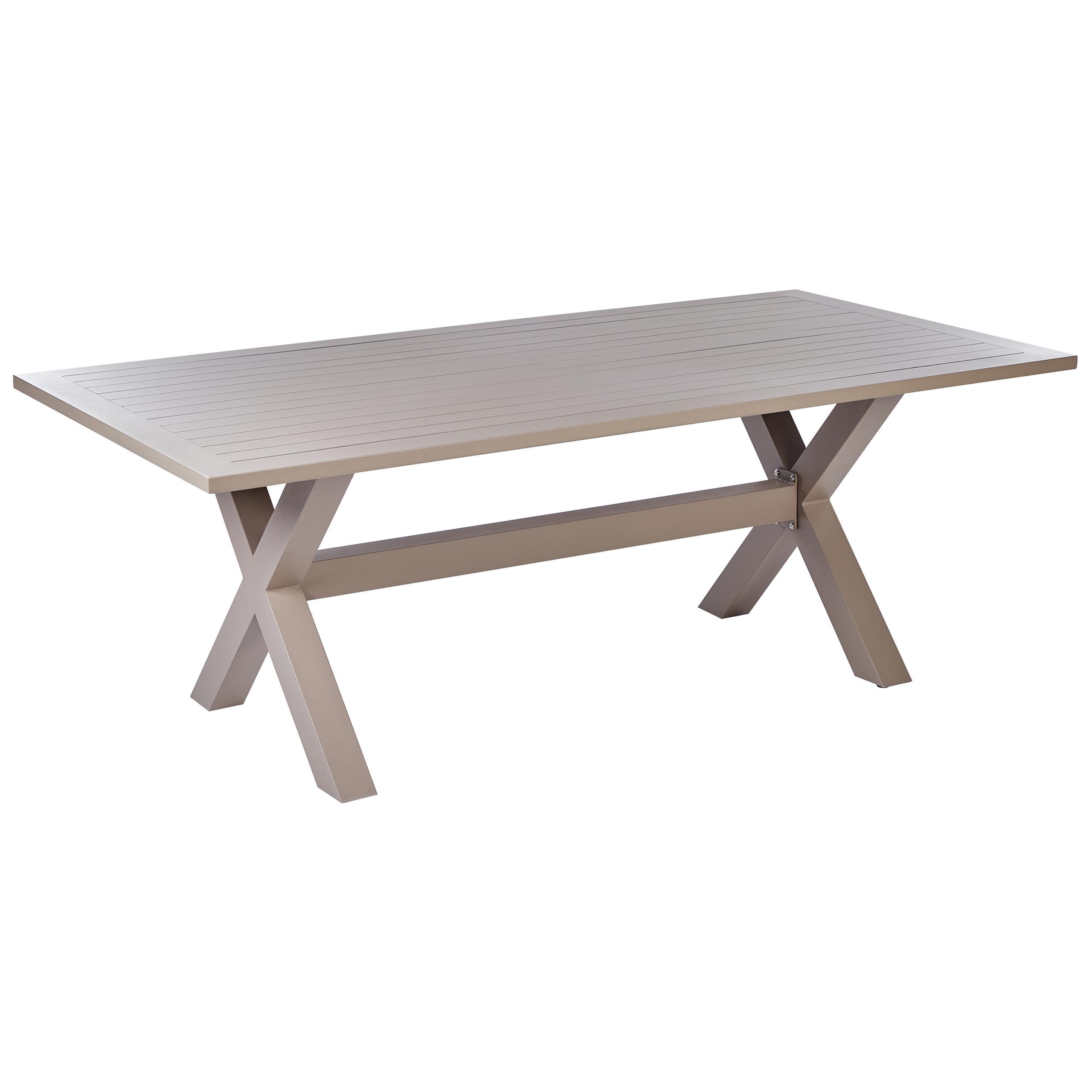 Wohnli Möbelsuche - GARTENTISCH 200/105 cm Metall Taupe Cascais