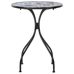 GARTENTISCH Keramik Schwarz Civita Metall Beliani Garten & Outdoor > Gartenmöbel > Gartentische Schwarz