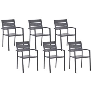 Wohnli Möbelsuche - GARTENSTUHL 6er-Set Kunstholz Schwarz Vernio