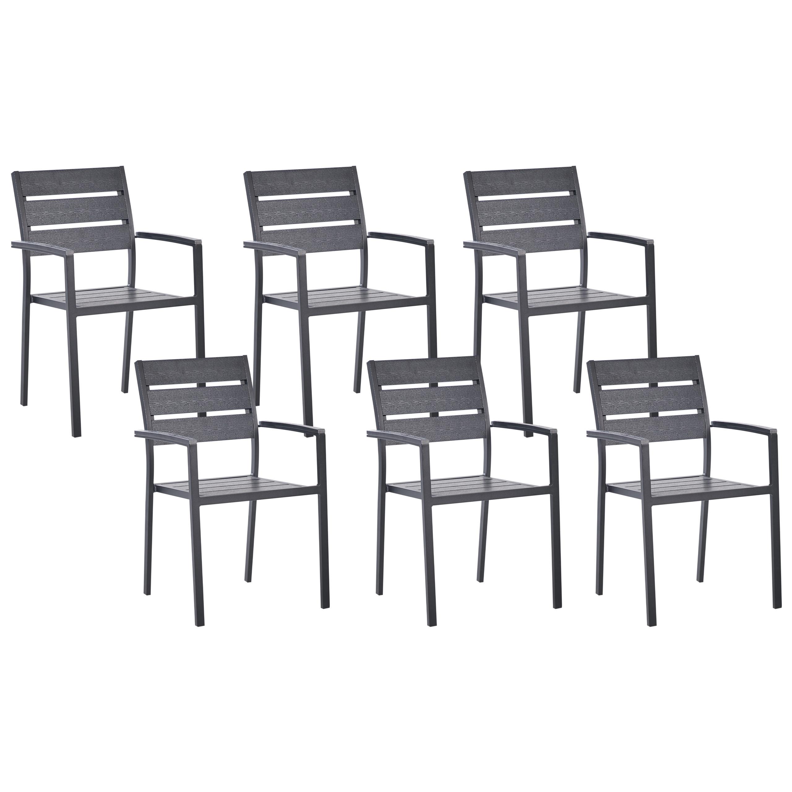 Wohnli Möbelsuche - GARTENSTUHL 6er-Set Kunstholz Schwarz Vernio