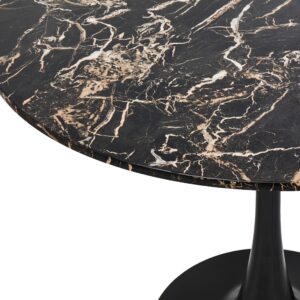 wohnli-moebel-suche-800000719856-1 ESSTISCH Marmor Optik schwarz/gold 90 cm Boca Holzwerkstoff Beliani Möbel > Tische > Esstische Schwarz