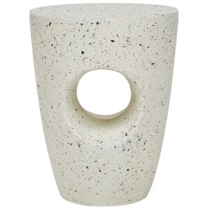 Wohnli Möbelsuche - BEISTTELLTISCH Beton cremeweiß Terrazzo Optik rund 37 cm Edolo