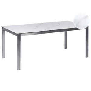 wohnli-moebel-suche-800000719894 Wohnli Möbelsuche - GARTENTISCH Keramik-Glas Marmor Optik weiß 180/90 cm Cosoleto