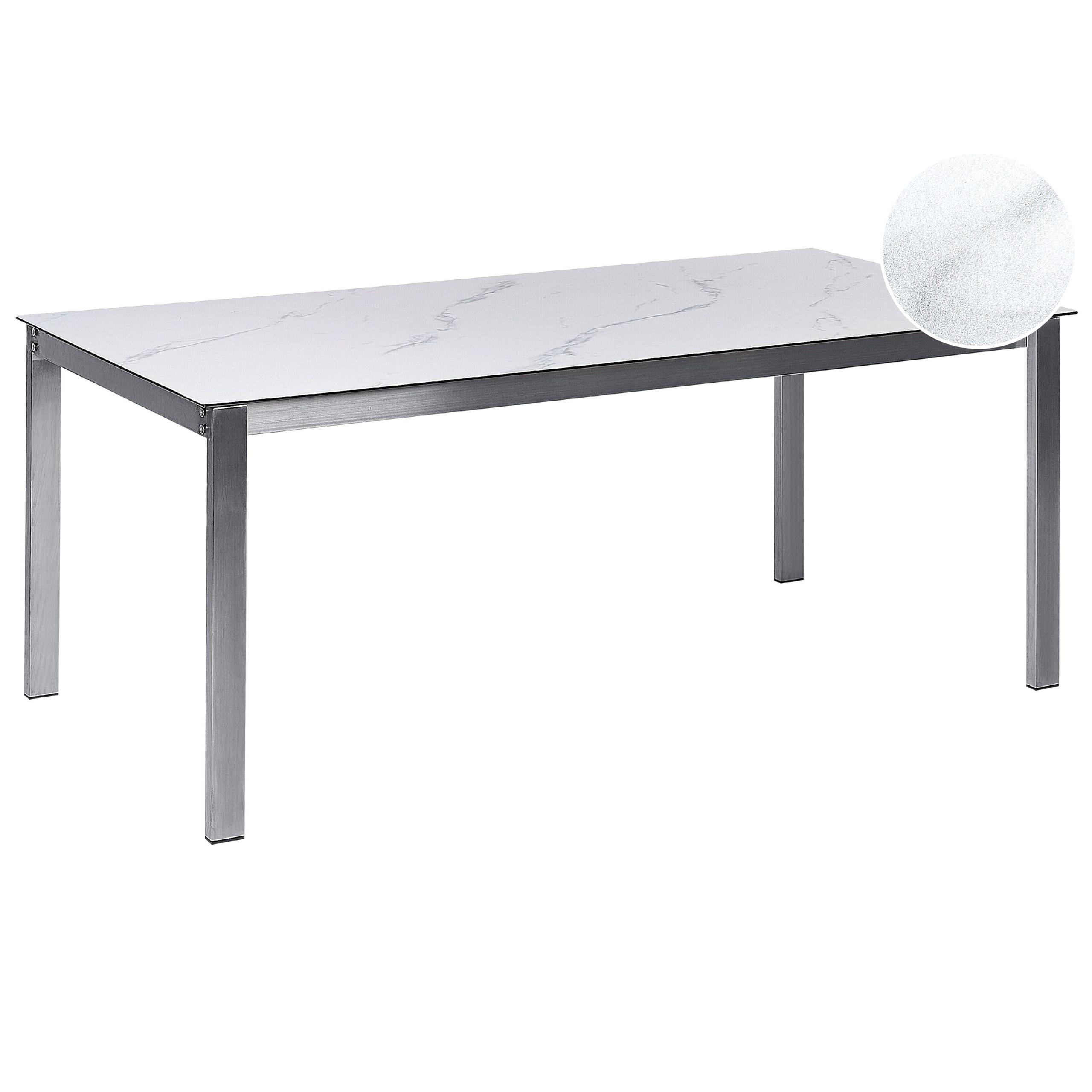 wohnli-moebel-suche-800000719894 Wohnli Möbelsuche - GARTENTISCH Keramik-Glas Marmor Optik weiß 180/90 cm Cosoleto