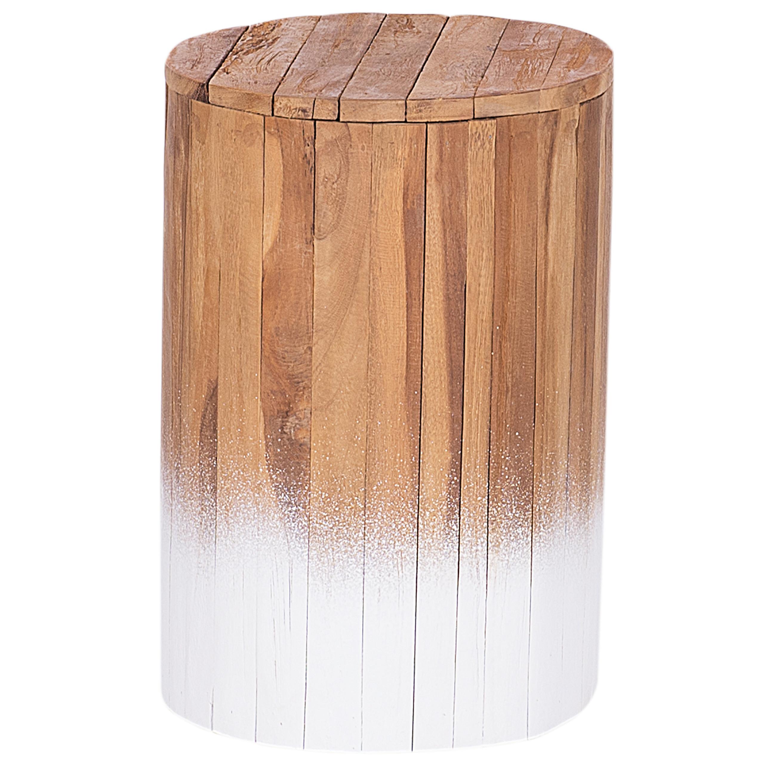 Wohnli Möbelsuche - NACHTTISCH Teakholz hellbraun/weiß 30 cm Movas