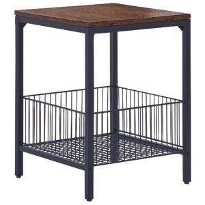 Wohnli Möbelsuche - BEISTELLTISCH dunkler Holzfarbton/schwarz quadratisch 40/40 cm Kenner