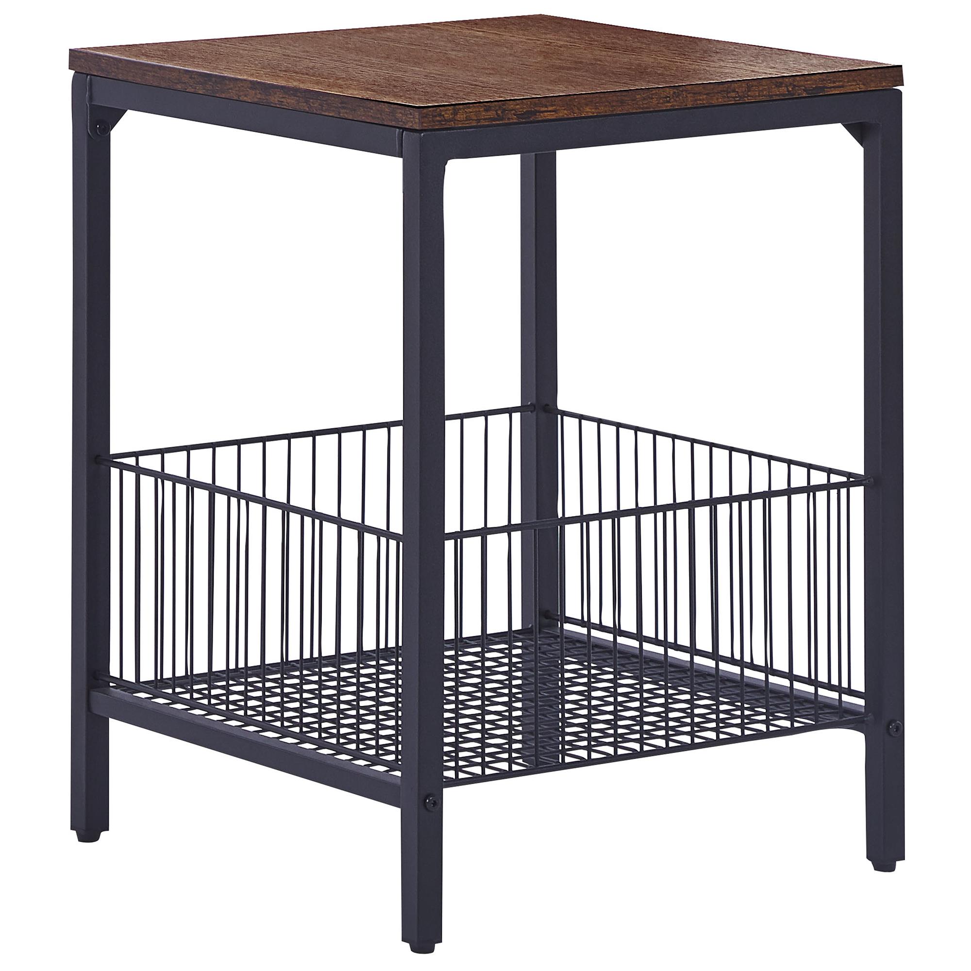 Wohnli Möbelsuche - BEISTELLTISCH dunkler Holzfarbton/schwarz quadratisch 40/40 cm Kenner