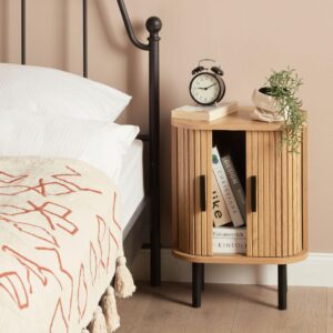 wohnli-moebel-suche-800000719909-1 BEISTELLTISCH helles Holz/schwarz Bradley Holzwerkstoff Beliani Möbel > Tische > Beistelltische Braun