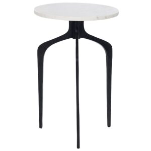 wohnli-moebel-suche-800000719916 Wohnli Möbelsuche - BEISTELLTISCH Marmor weiß/schwarz rund 36 cm Tihoi