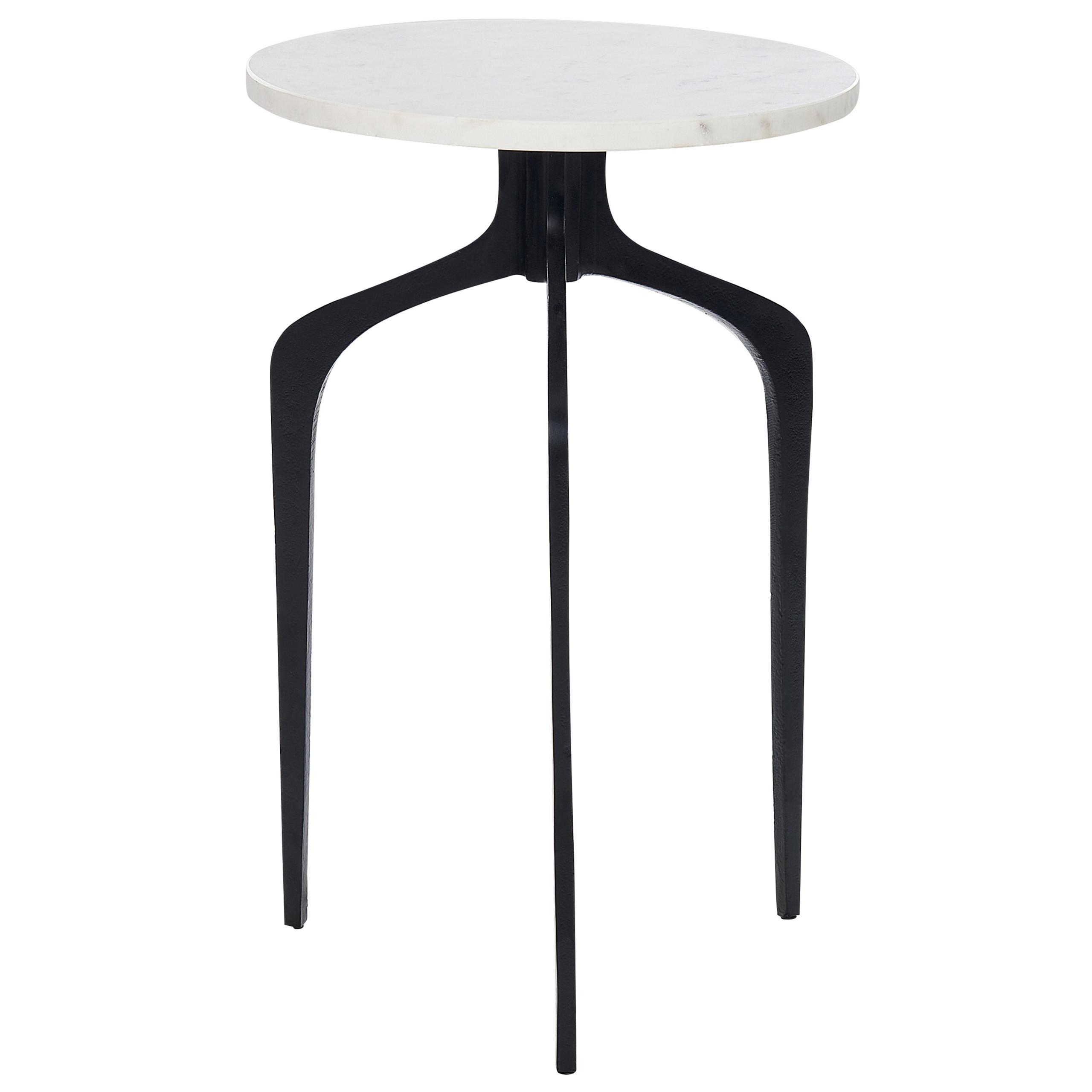 Wohnli Möbelsuche - BEISTELLTISCH Marmor weiß/schwarz rund 36 cm Tihoi
