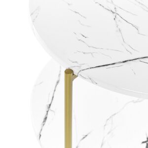 wohnli-moebel-suche-800000719926-1 BEISTELLTISCH Marmor Optik weiß/gold 40 cm Reva Holzwerkstoff Beliani Möbel > Tische > Beistelltische Weiß