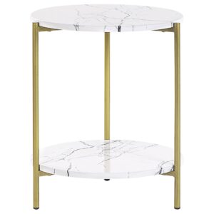 wohnli-moebel-suche-800000719926 Wohnli Möbelsuche - BEISTELLTISCH Marmor Optik weiß/gold 40 cm Reva