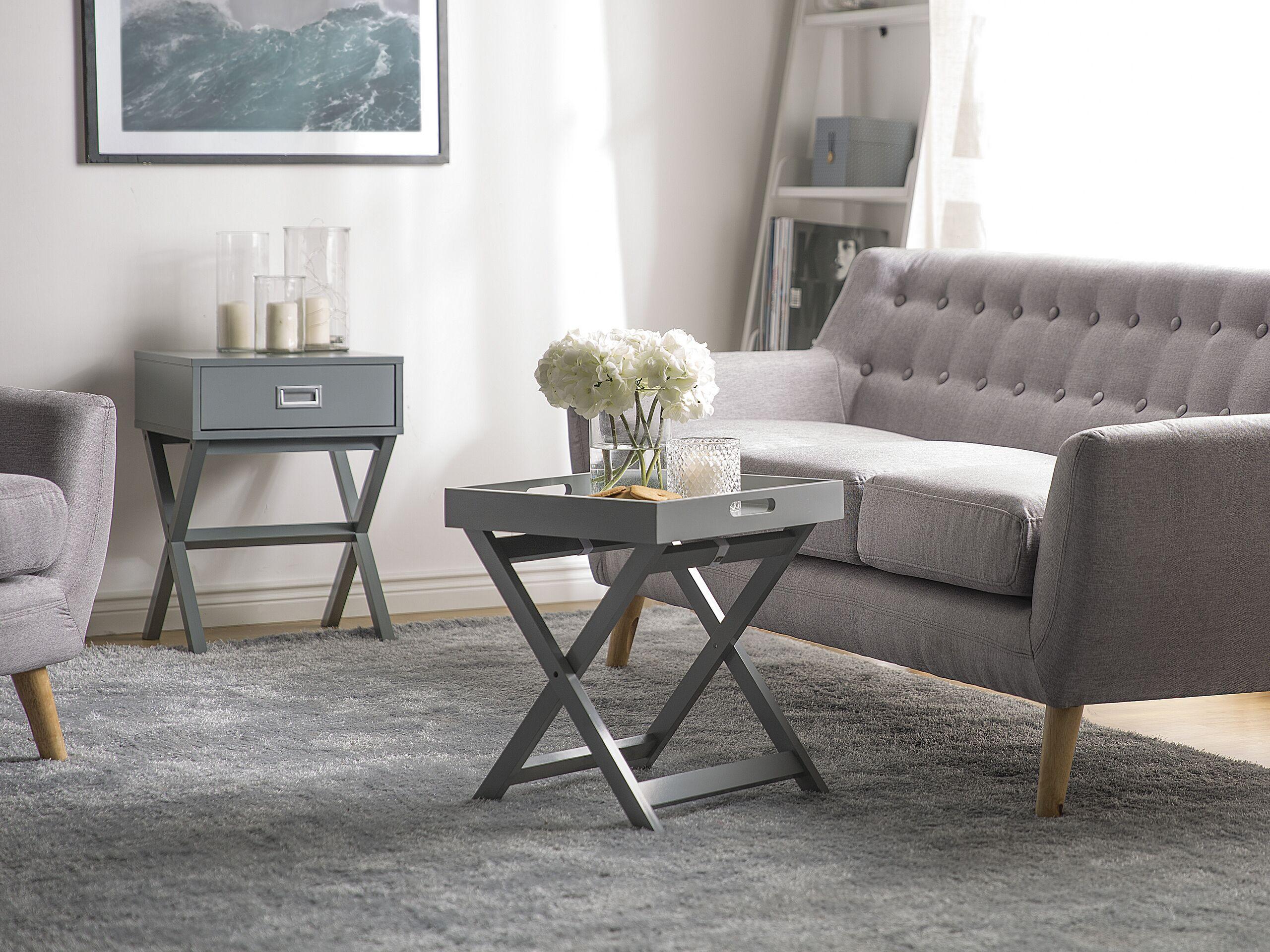 COUCHTISCH grau quadratisch 40/40 cm Chester Holzwerkstoff Beliani Möbel > Tische > Beistelltische Grau