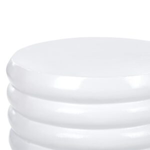 wohnli-moebel-suche-800000719936-1 BEISTELLTISCH Aluminium weiß/schwarz rund 33 cm Kikiwa Metall Beliani Möbel > Tische > Beistelltische Weiß